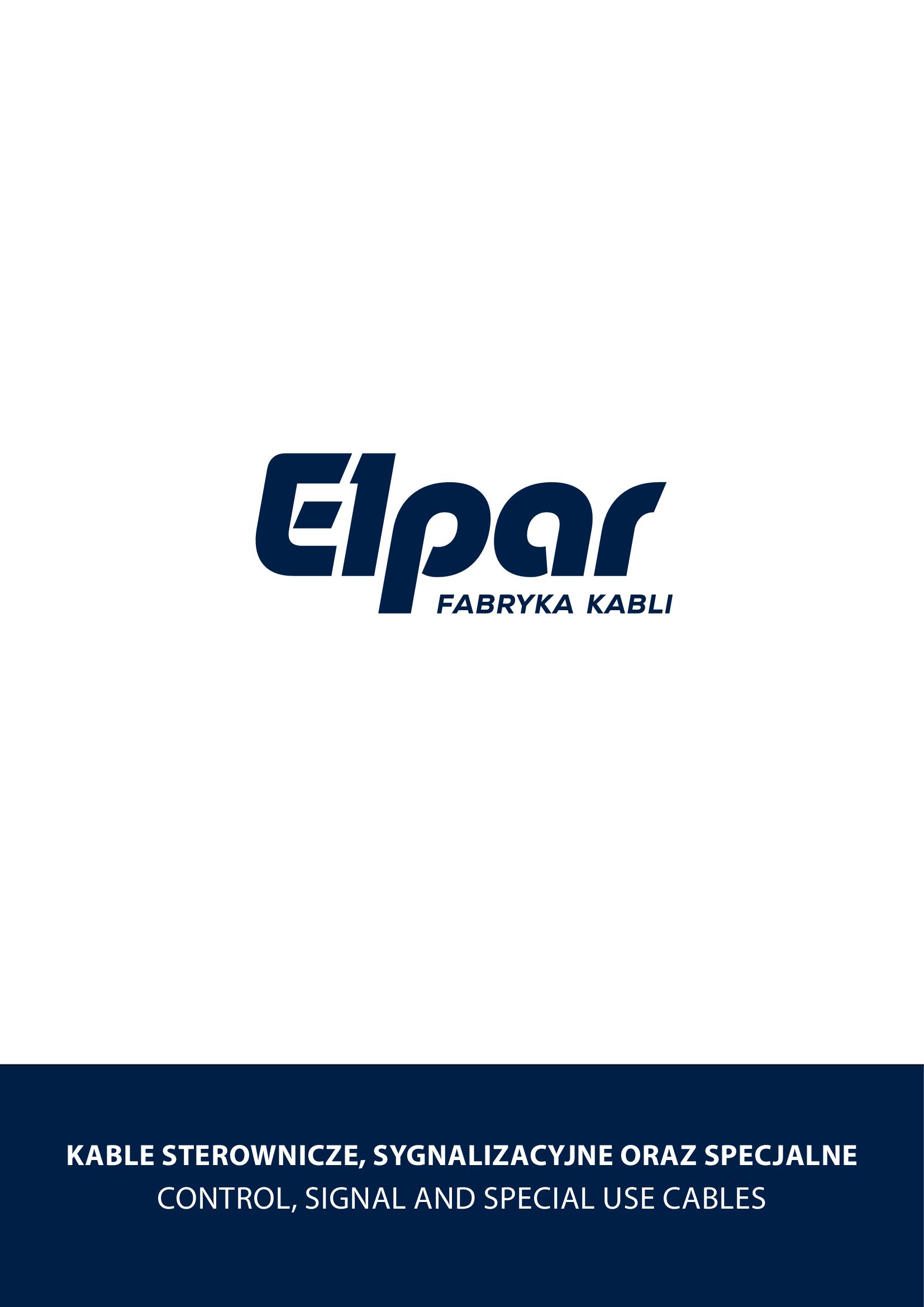 ELPA_Catalog_Kable sterownicze i sygnalizacyjne oraz specjalne